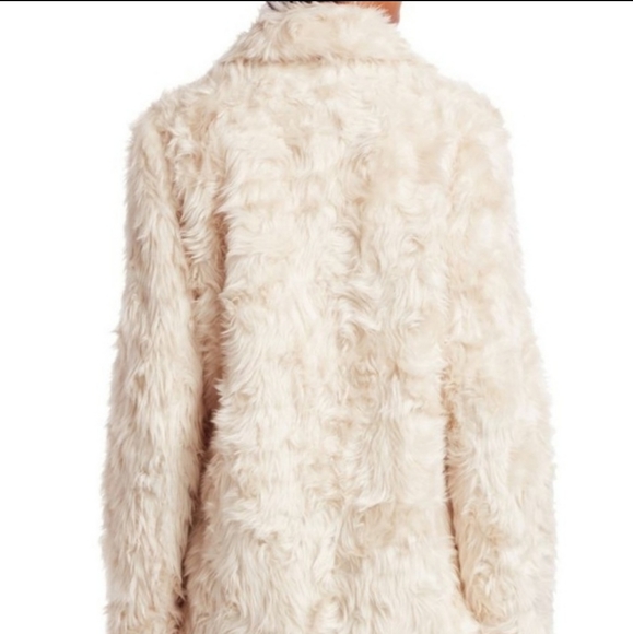 NWT Theory Clairene Jackson Ivory Faux Fur Jacket - Picture 6 of 8
